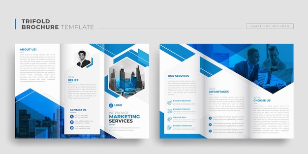 Creative marketing agency trifold brochure template design