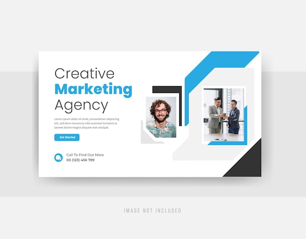 Creative Marketing agency YouTube thumbnail design premium vector