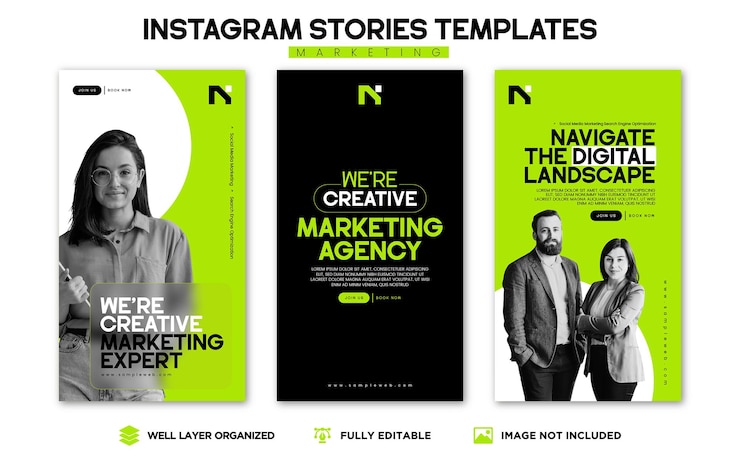 Vector creative marketing concept stories pack