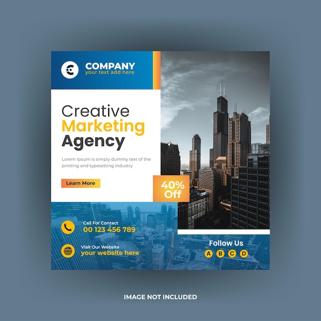 Creative marketing corporate social media post and banner template design