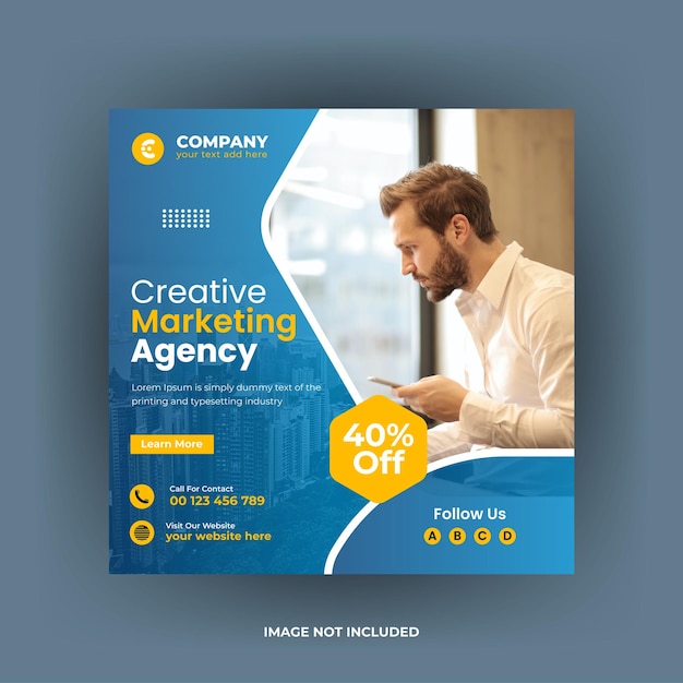 Creative marketing corporate social media post and banner template design