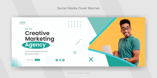Creative marketing digital agency webinar social media post facebook cover web banner template