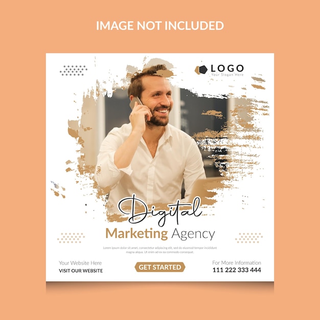 Creative marketing or digital marketing agency social media post and banner design template