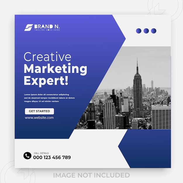 Creative marketing Expert and agency social media post design template