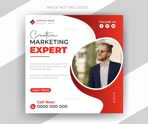 Creative marketing expert social media post and corporate business company web banner template