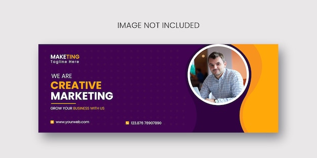 Creative marketing facebook cover template with vector