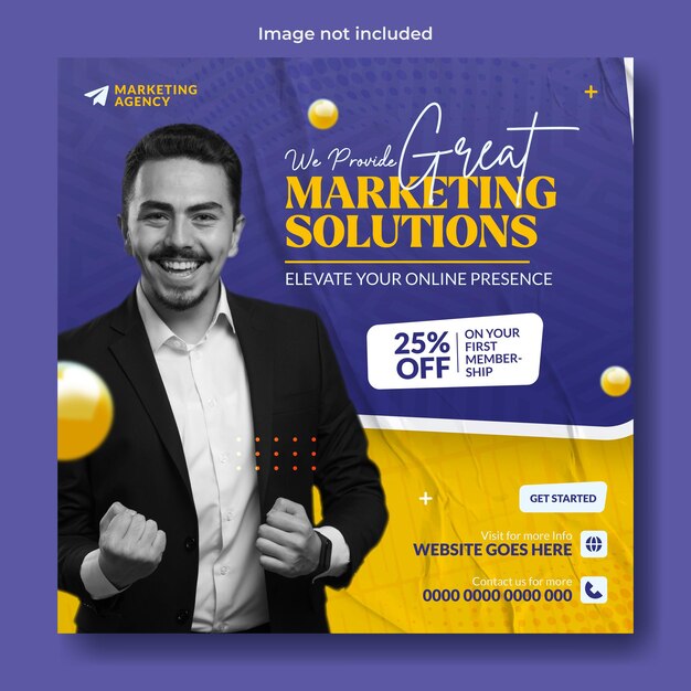 Creative marketing instagram post template design