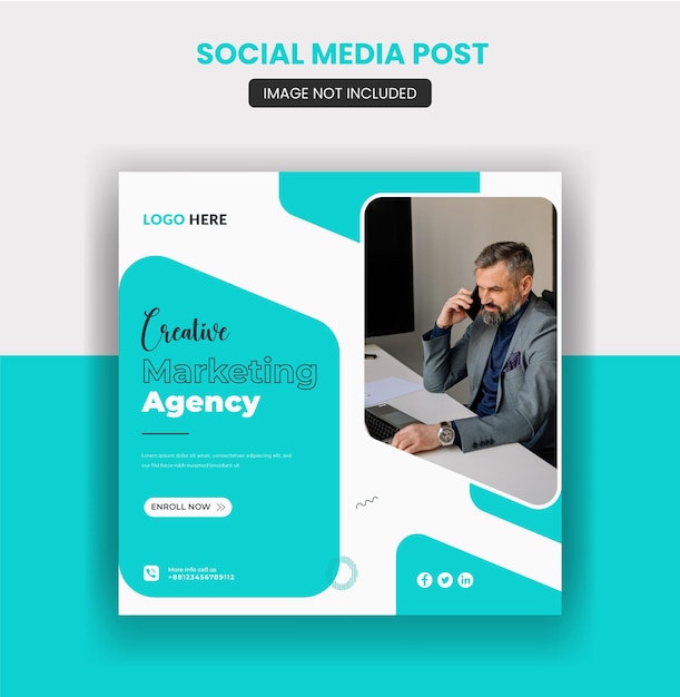 Creative marketing social media and instagram post banner template