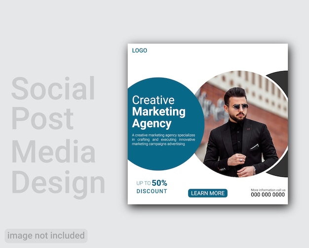 Creative marketing social media post and corporate web banner template