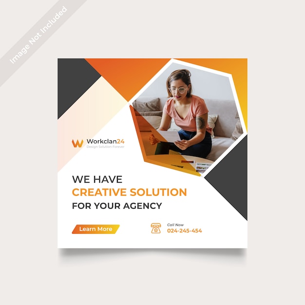 Vector creative marketing social media post square