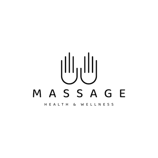 Creative massage spa line art logo design