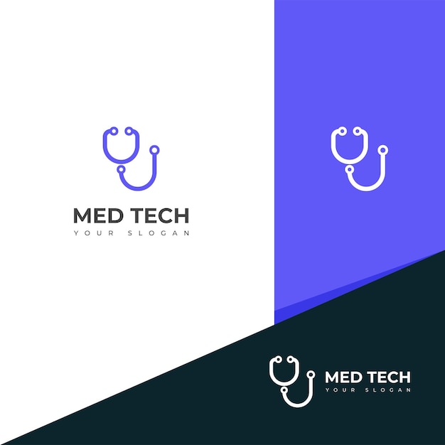 Creative Med Tech Logo Design Vector Template icon