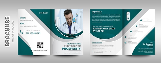 Шаблон брошюры creative medical company bifold