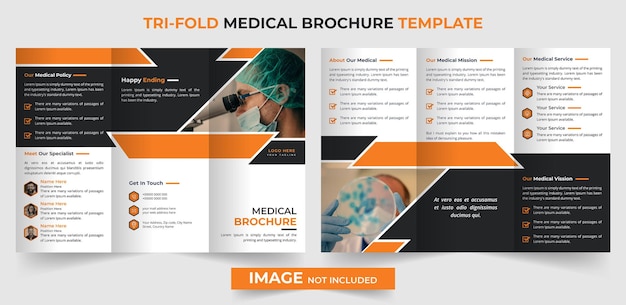 Modello di progettazione brochure a tre ante per azienda medica creativa