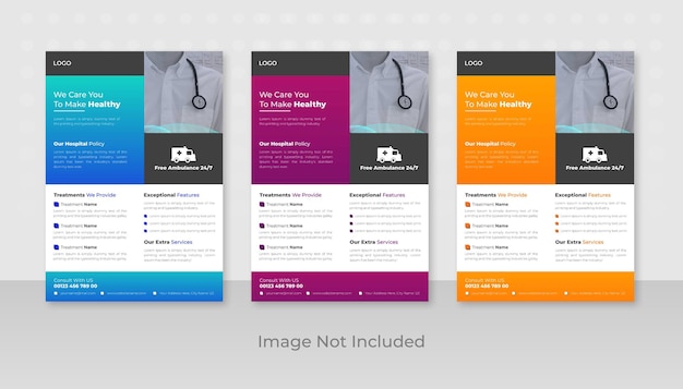 Vector creative medical healthcare flyer template or brochure cover