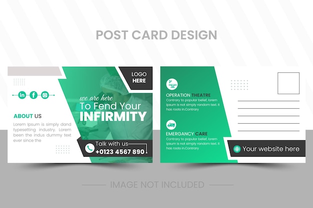 creative medical healthcare postcard template in vector