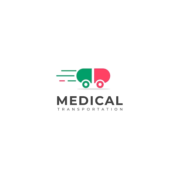 Creative medical transportation vector logo