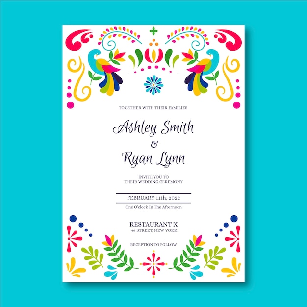 Vector creative mexican wedding invitation