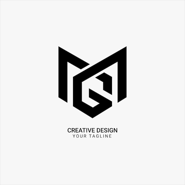 Vector creative mg initial letter elegant flat monogram modern unique brand logo design