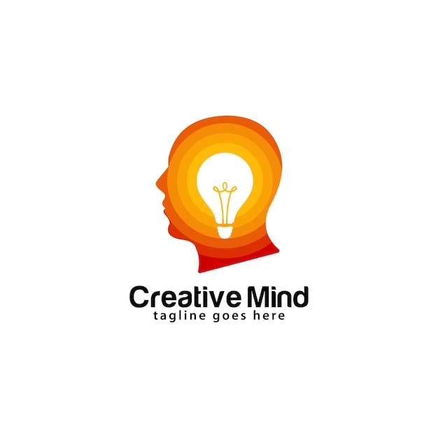 Вектор Шаблон дизайна логотипа творческого ума