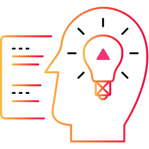 Vector creative mind outline icon flat vector head