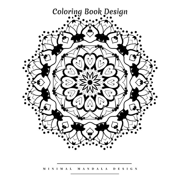 Creative minimal arabesque islamic mandala design and coloring book for all