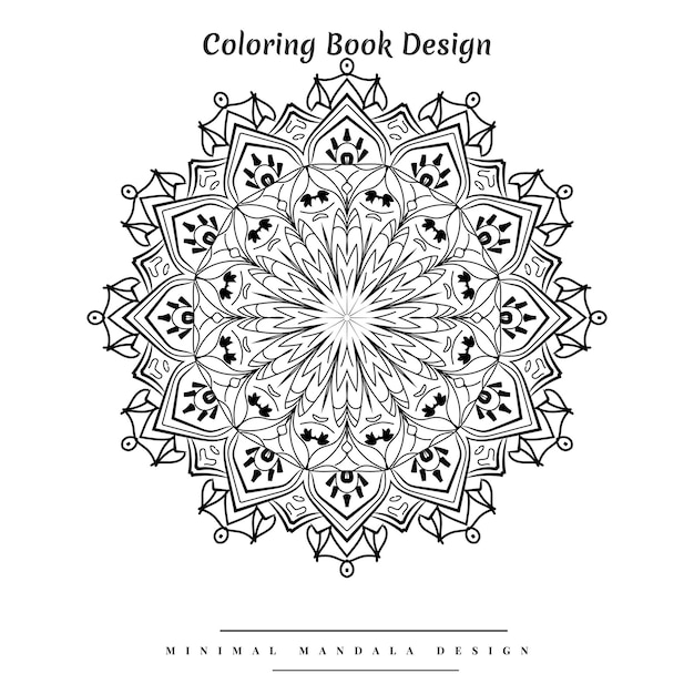 Creative minimal arabesque islamic mandala design and coloring book for all