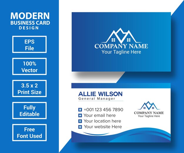 Vector creative minimal business card design template