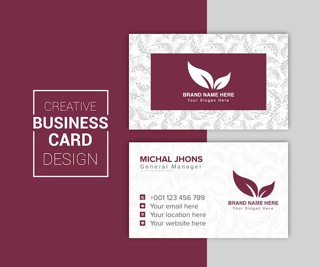 Vector creative minimal business card design template