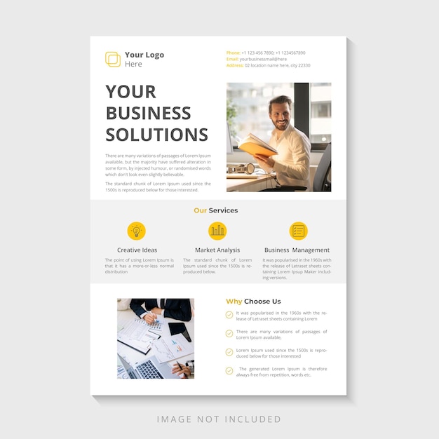 Vector creative minimal business flyer or poster design template