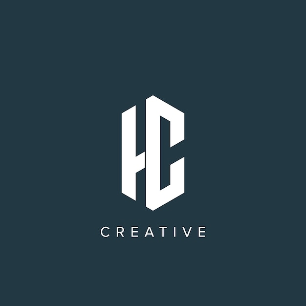 Creative minimal CH HC letter business logo with black and white color initial based Monogram icon