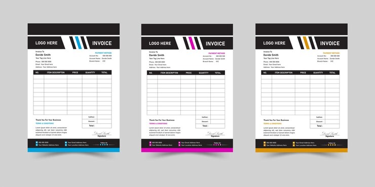 Vector creative minimal corporate business invoice design vector template