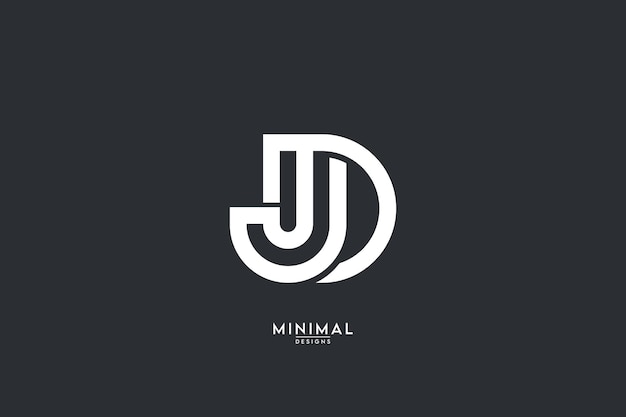 Вектор Креативный минимальный логотип dj jd letter на основе вектора значка монограммы