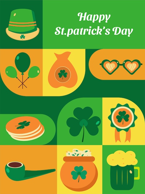 Creative minimal flat vector illustration on St Patricks Day