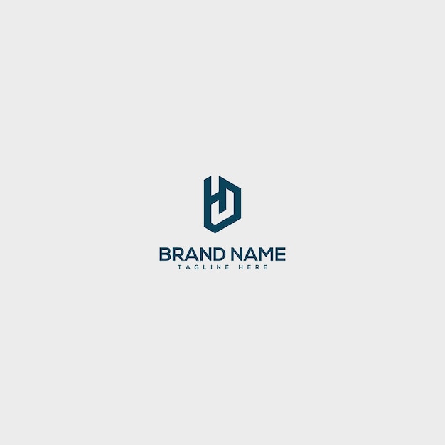 Creative minimal HD DH letter business logo with black and white color initial based Monogram icon