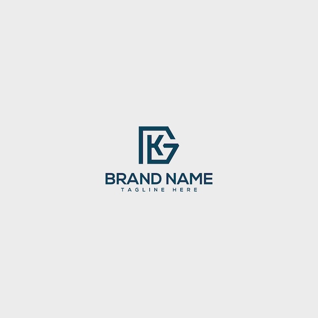 Creative minimal KG GK letter business logo with black and white color initial based Monogram icon