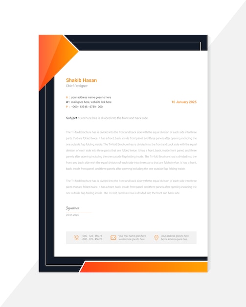 Creative minimal letterhead design premium