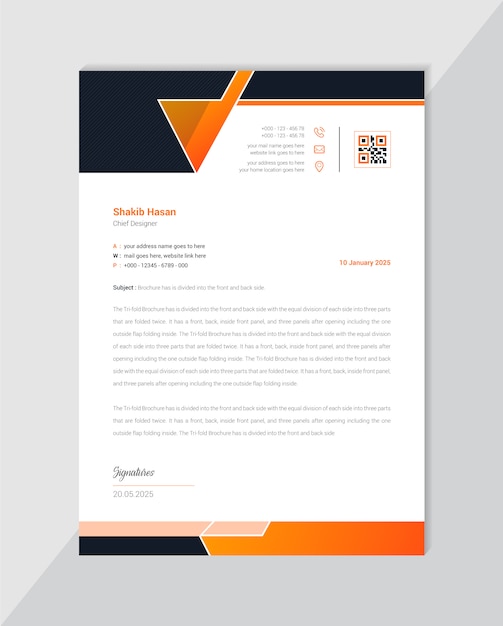 creative minimal letterhead design    