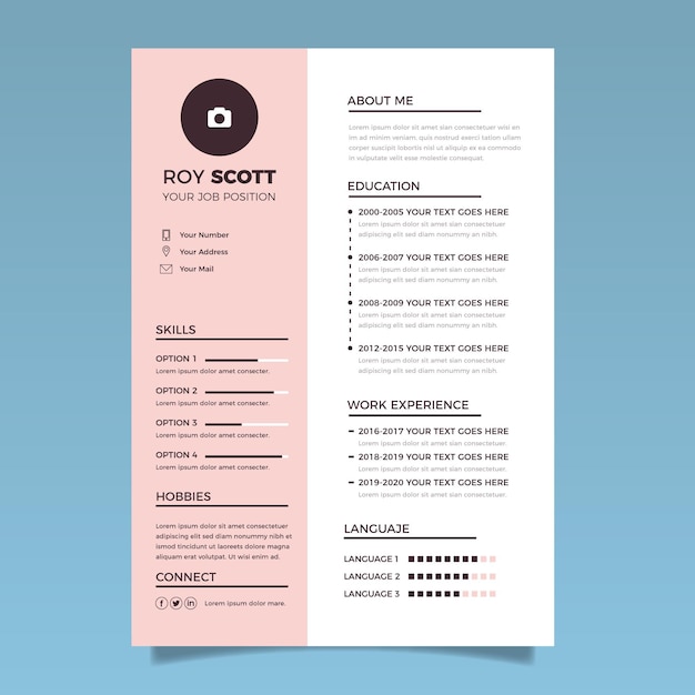 Creative minimalist cv templates