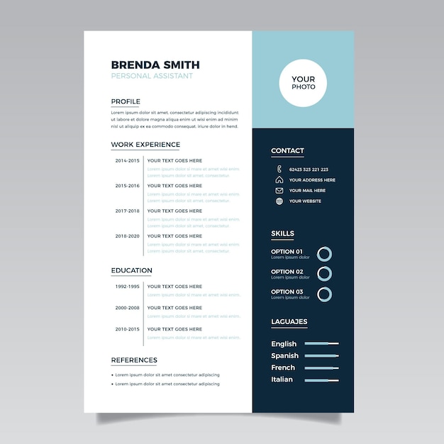 Creative minimalist cv templates