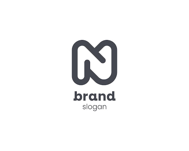 Creative minimalist initial letter n m logo