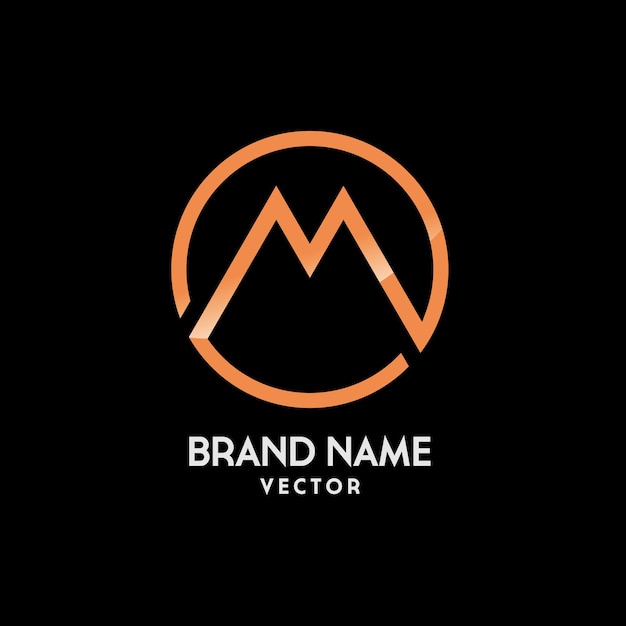 Креативный и минималистский дизайн логотипа буквы М