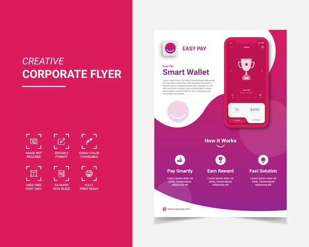 Creative mobile app flyer template