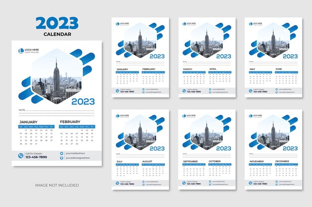 Creative And Modern 2023 New Year Calendar Design Template.