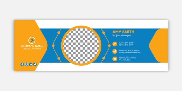 Вектор Креативная современная и профессиональная подпись электронной почты или векторный шаблон обложки в социальных сетях