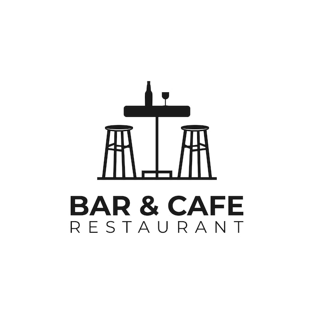 クリエイティブでモダンなバーとカフェの看板レストランのロゴデザインテンプレート。