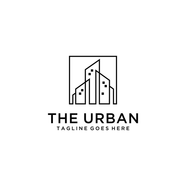 創造的なモダンな美しい都市不動産のロゴ デザイン テンプレート