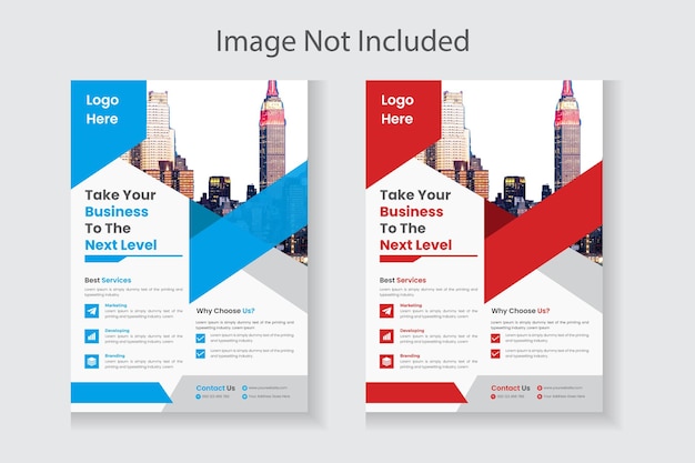 Creative Modern Blue And Red Corporate Business Flyer Template