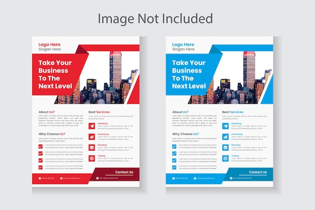 Creative Modern Blue And Red Corporate Business Flyer Template