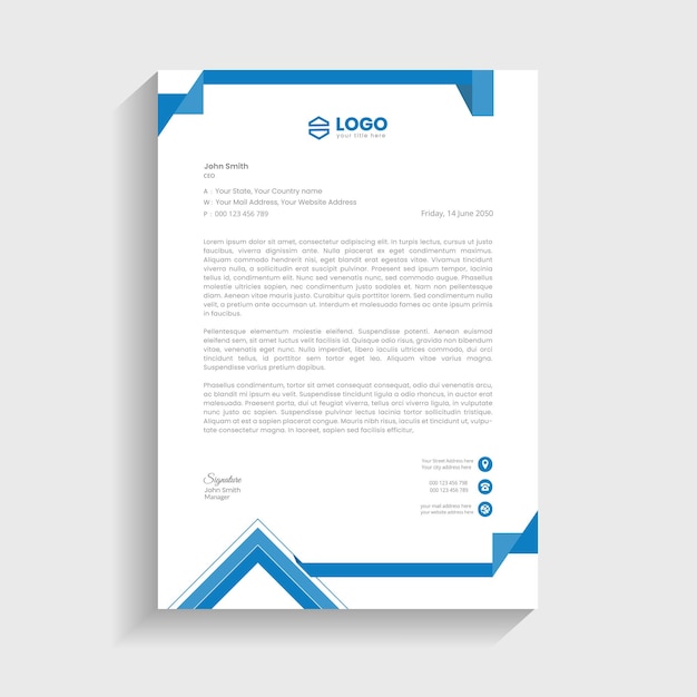 Creative modern brand identity letterhead design template